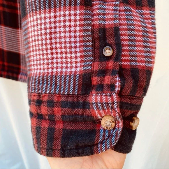 Wrangler Riggs Workwear Full Zip Red Pink Black Plaid Hooded Jacket XXL 27x31 - Picture 4 of 7